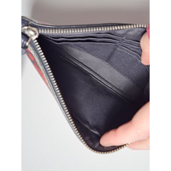 Coach New York Wristlet Wallet With Floral Stripes & Zip Closure - Picture 8 of 11